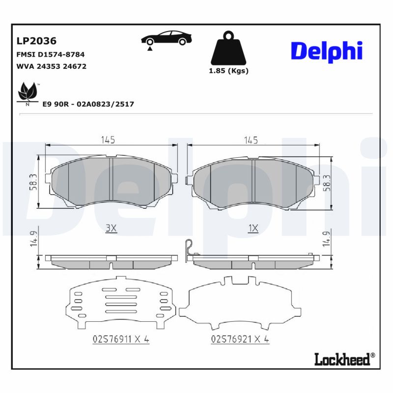 DELPHI Bremseklodser lp2036 for FORD USA FORD MAZDA