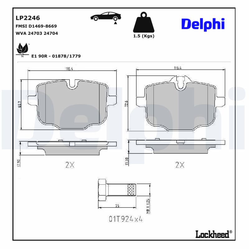 DELPHI Bremseklodser lp2246 for BMW