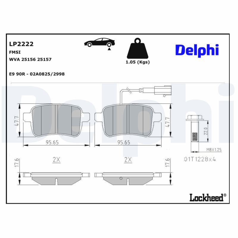 DELPHI Bremseklodser lp2222 for ALFA ROMEO