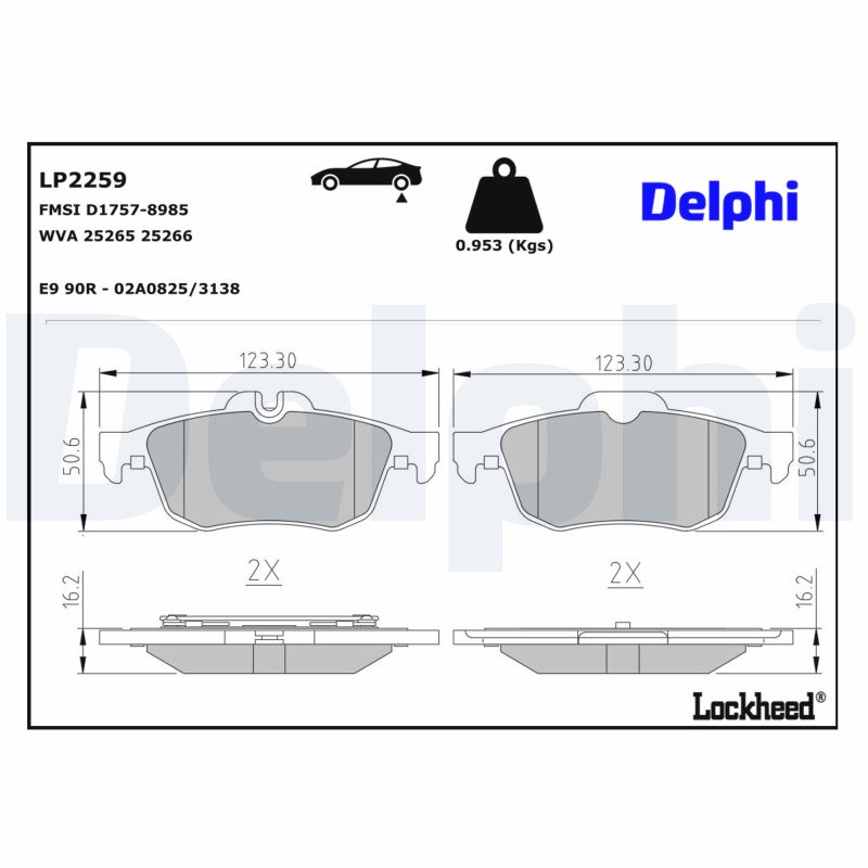 DELPHI Bremseklodser lp2259 for RENAULT