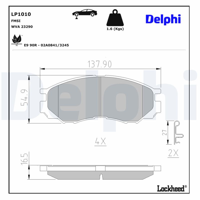 DELPHI Bremseklodser lp1010 for MITSUBISHI