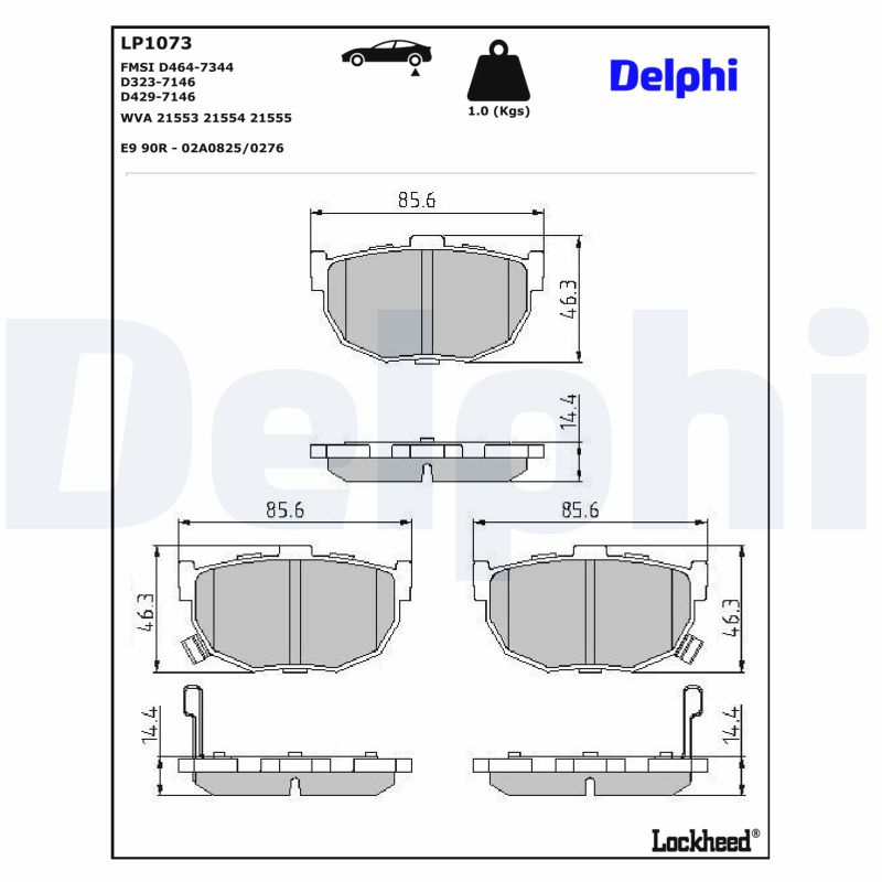 DELPHI Bremseklodser lp1073 for HYUNDAI NISSAN HYUNDAI (BEIJING) KIA KIA (DYK)