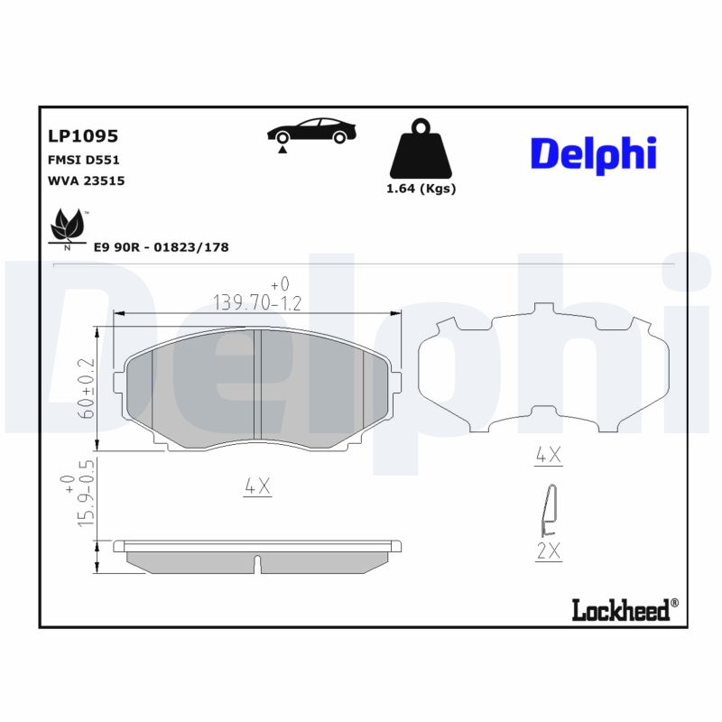 DELPHI Bremseklodser lp1095 for MAZDA