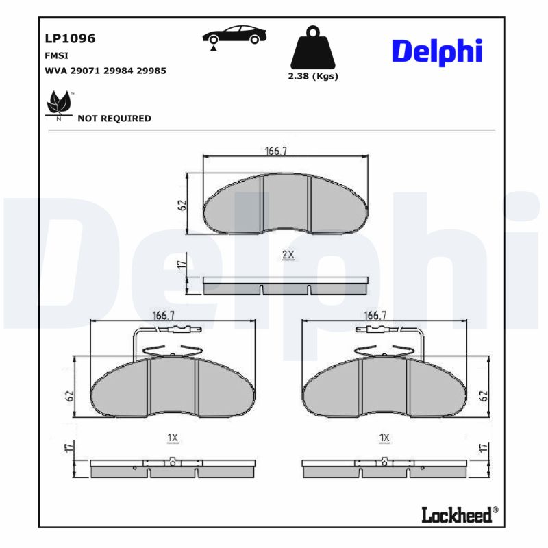 DELPHI Bremseklodser lp1096 for MERCEDES-BENZ RENAULT