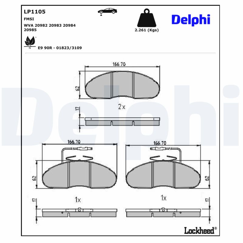 DELPHI Bremseklodser lp1105 for NISSAN RENAULT