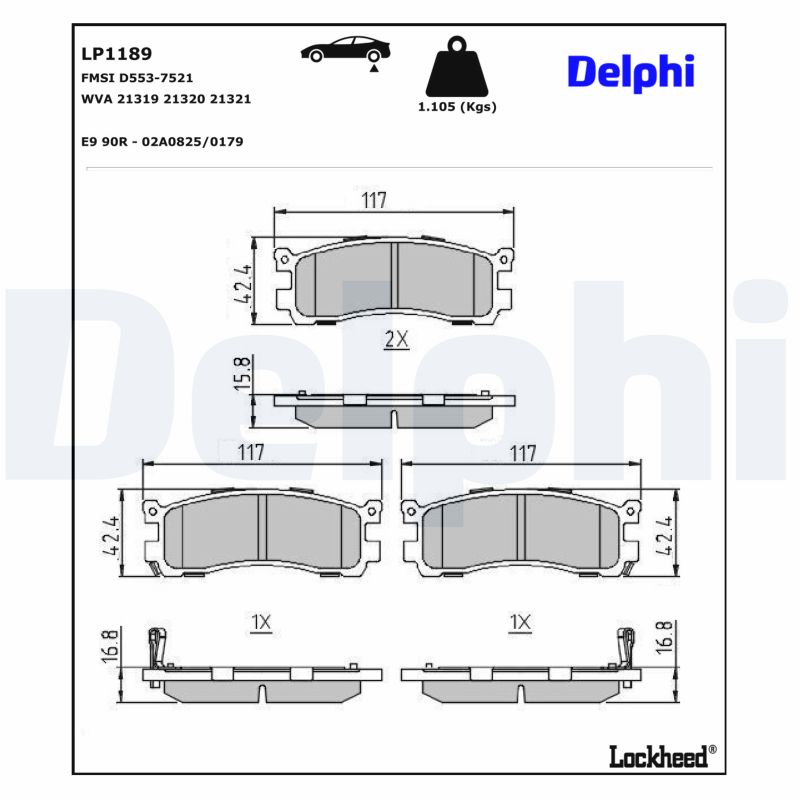 DELPHI Bremseklodser lp1189 for MAZDA