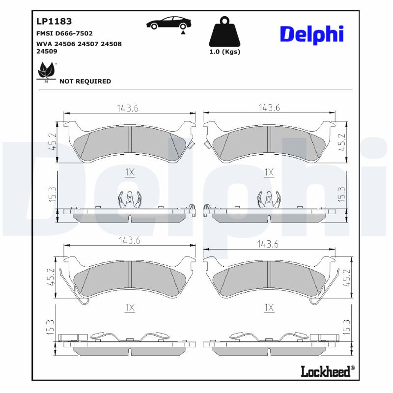 DELPHI Bremseklodser lp1183 for JEEP