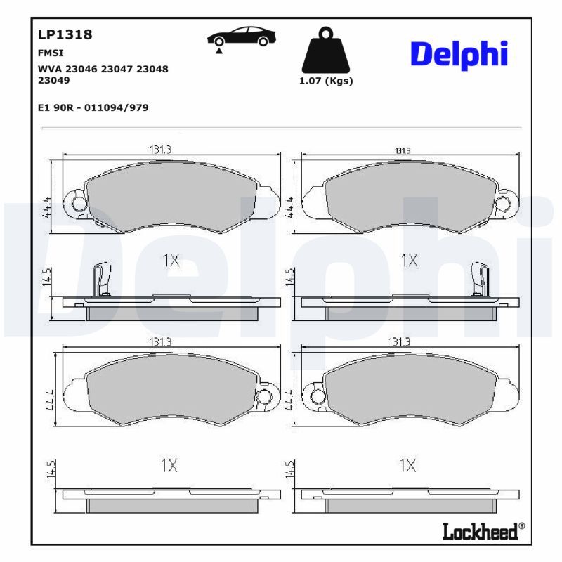 DELPHI Bremseklodser lp1318 for SUZUKI SUBARU