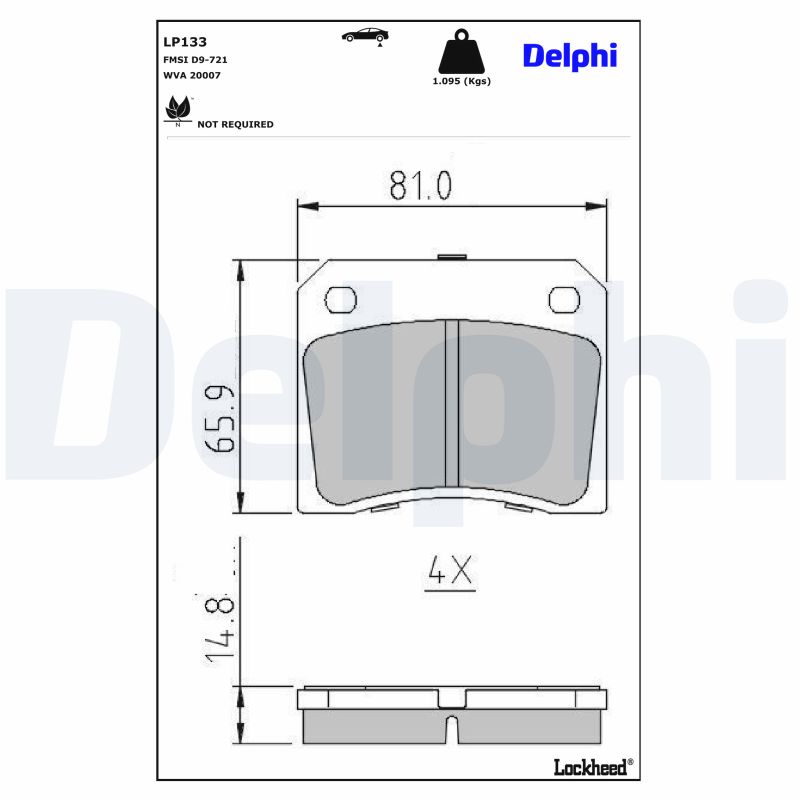 DELPHI Bremseklodser lp133 for ROVER JAGUAR DAIMLER