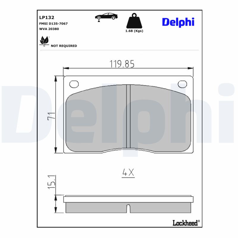 DELPHI Bremseklodser lp132 for JAGUAR ROVER DAIMLER