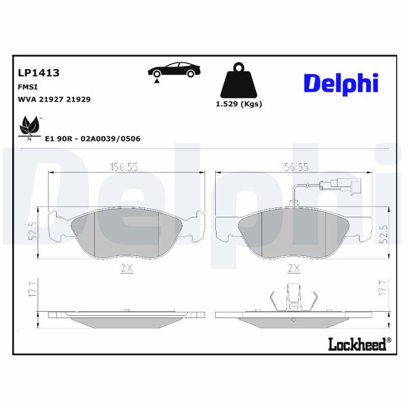 DELPHI Bremseklodser lp1413 for FIAT ALFA ROMEO