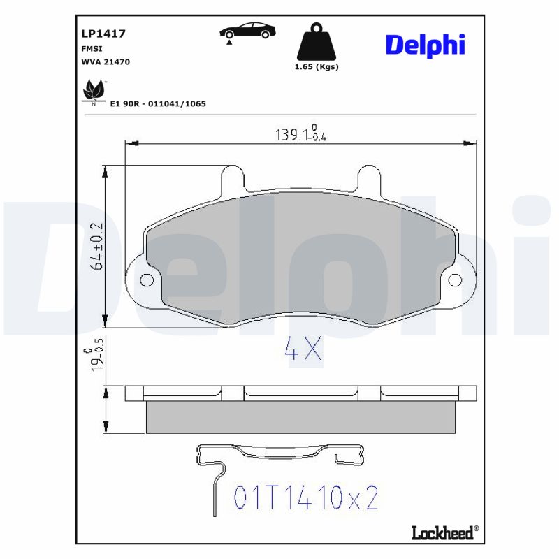 DELPHI Bremseklodser lp1417 for FORD