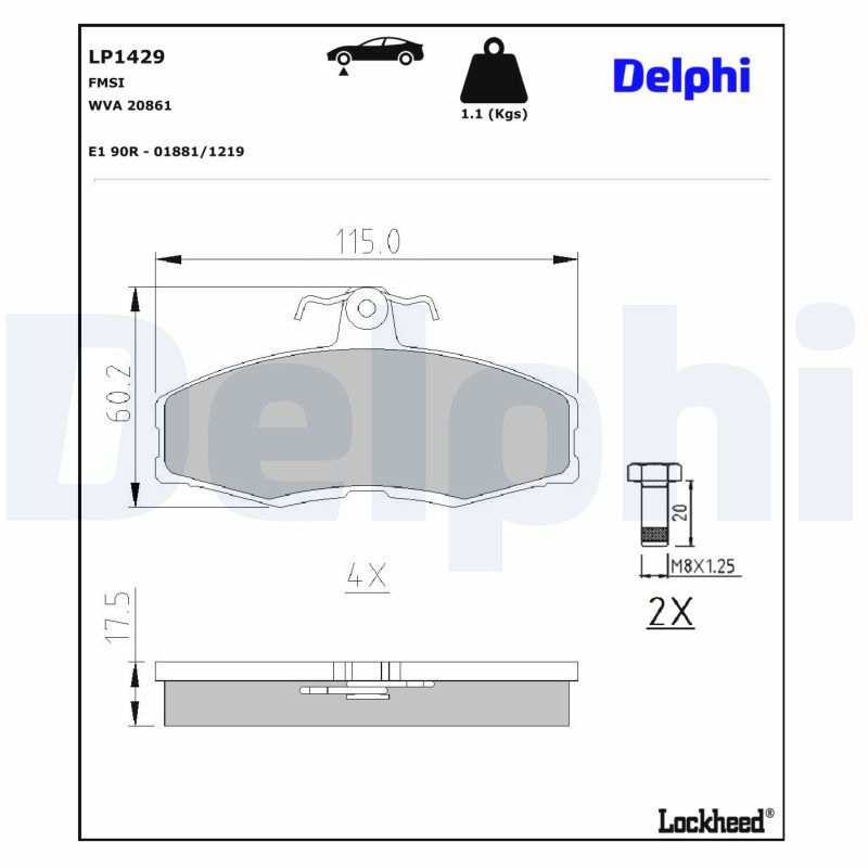 DELPHI Bremseklodser lp1429 for VW MITSUBISHI SKODA