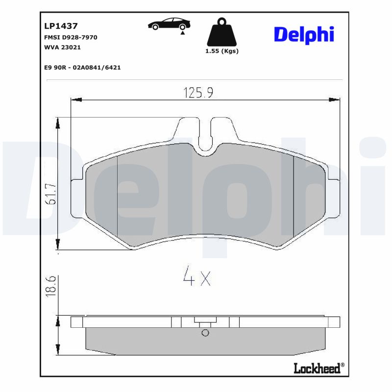 DELPHI Bremseklodser lp1437 for MERCEDES-BENZ VW