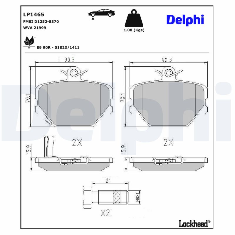 DELPHI Bremseklodser lp1465 for SMART
