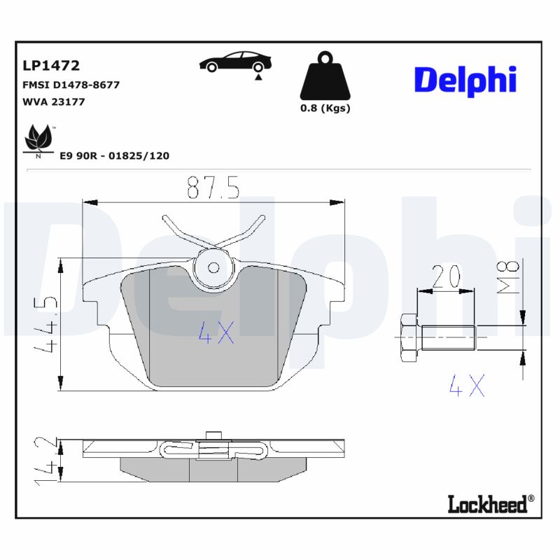DELPHI Bremseklodser lp1472 for LANCIA ALFA ROMEO FIAT
