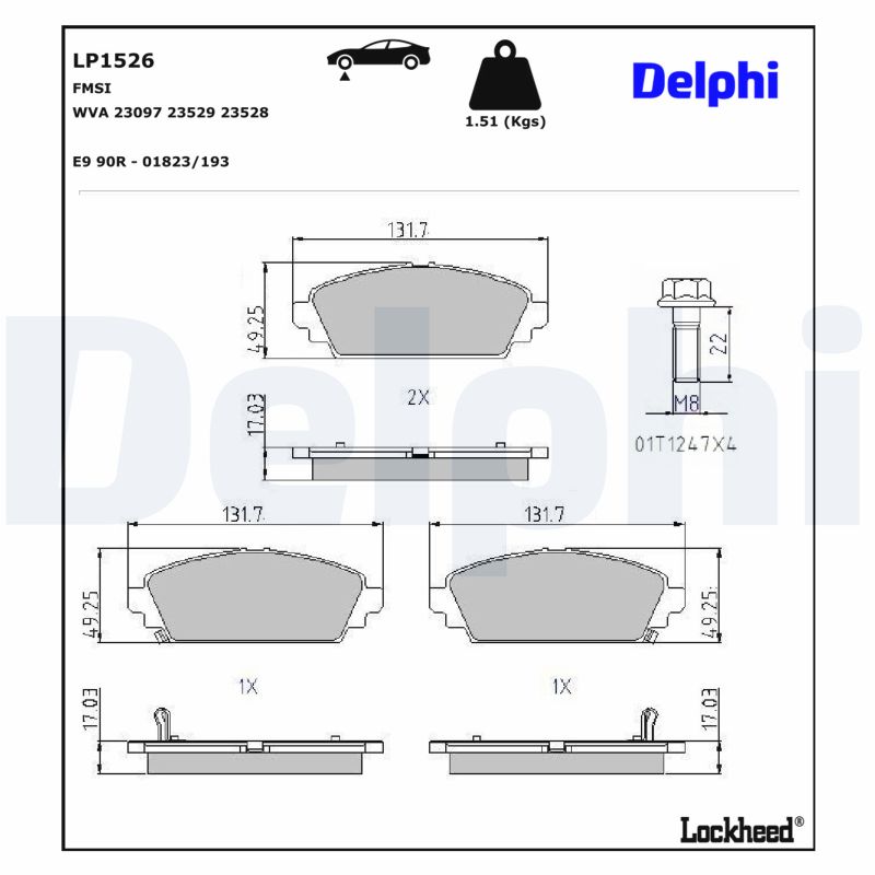 DELPHI Bremseklodser lp1526 for HONDA