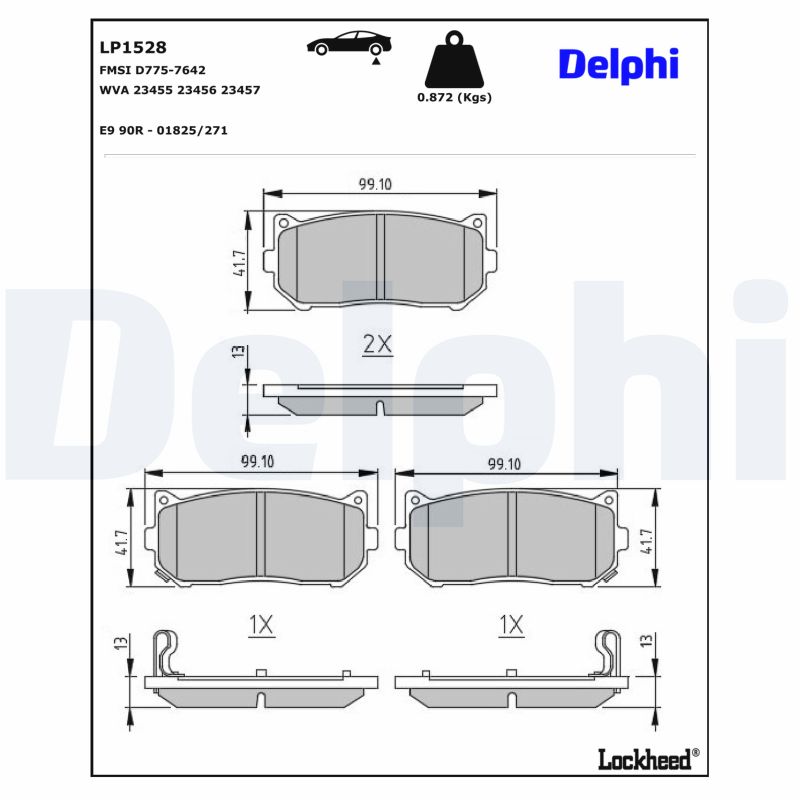 DELPHI Bremseklodser lp1528 for KIA
