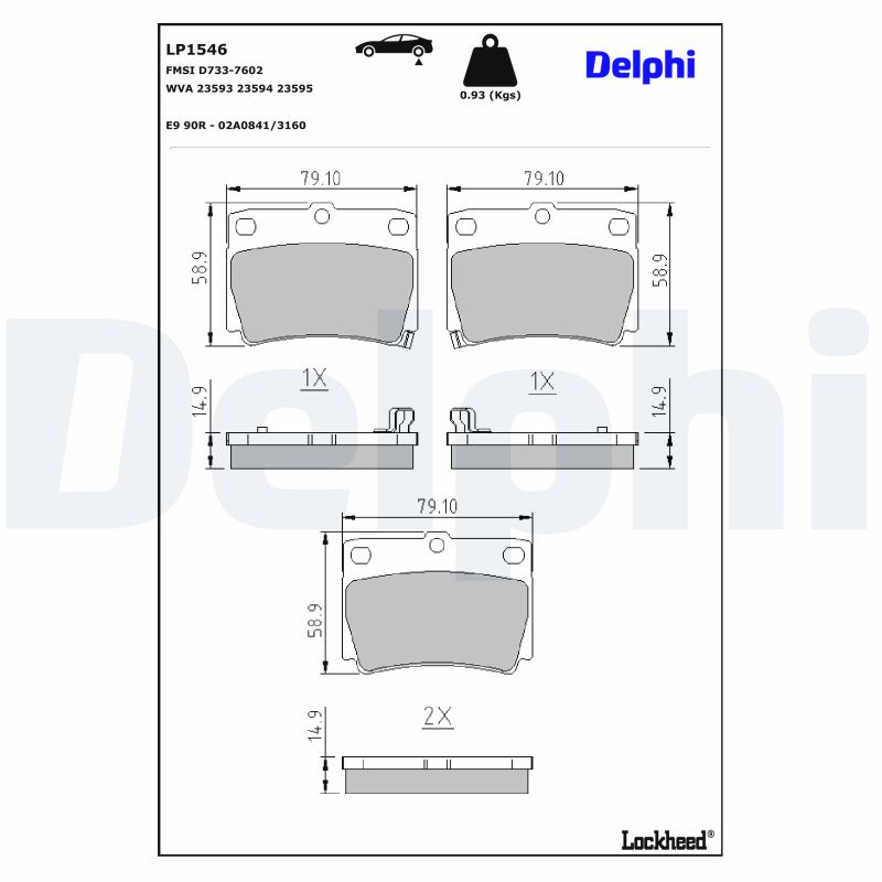 DELPHI Bremseklodser lp1546 for MITSUBISHI