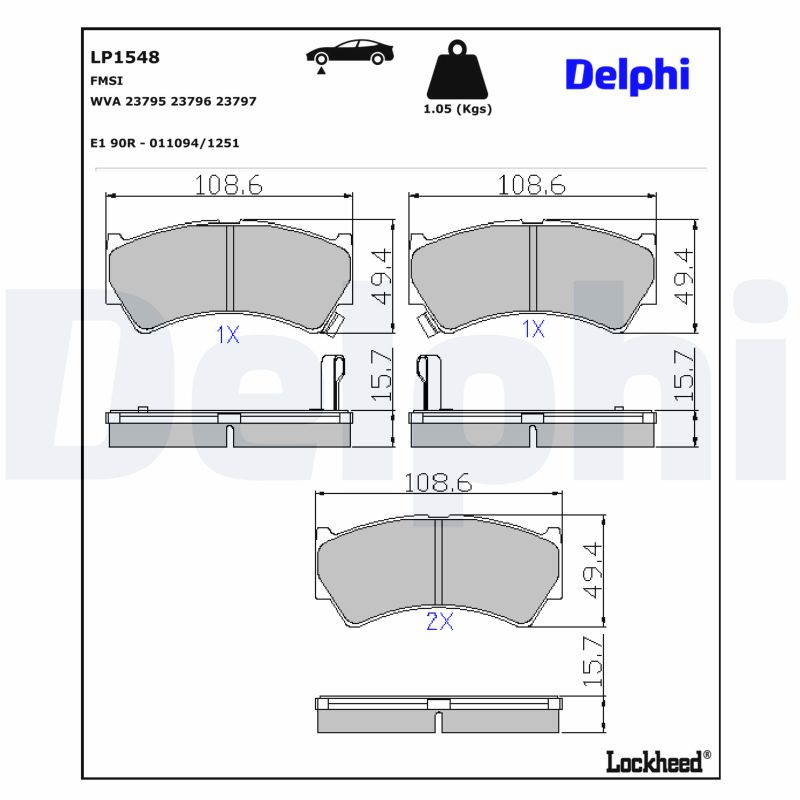 DELPHI Bremseklodser lp1548 for SUZUKI