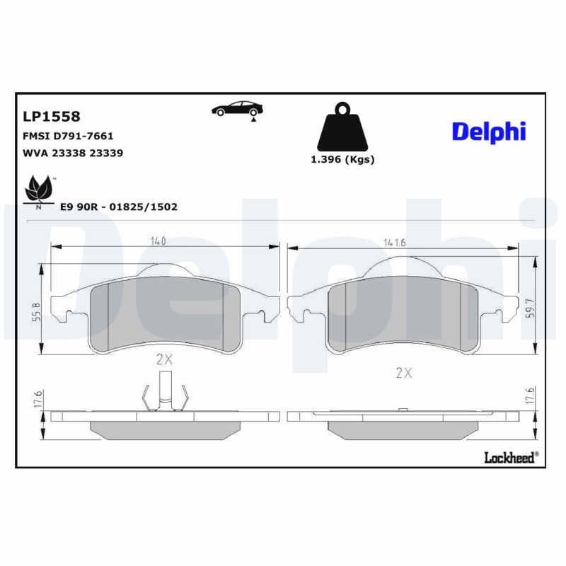 DELPHI Bremseklodser lp1558 for JEEP