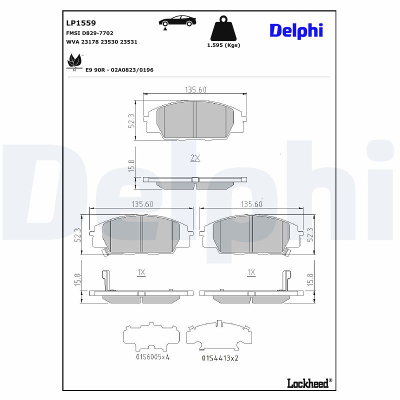 DELPHI Bremseklodser lp1559 for HONDA
