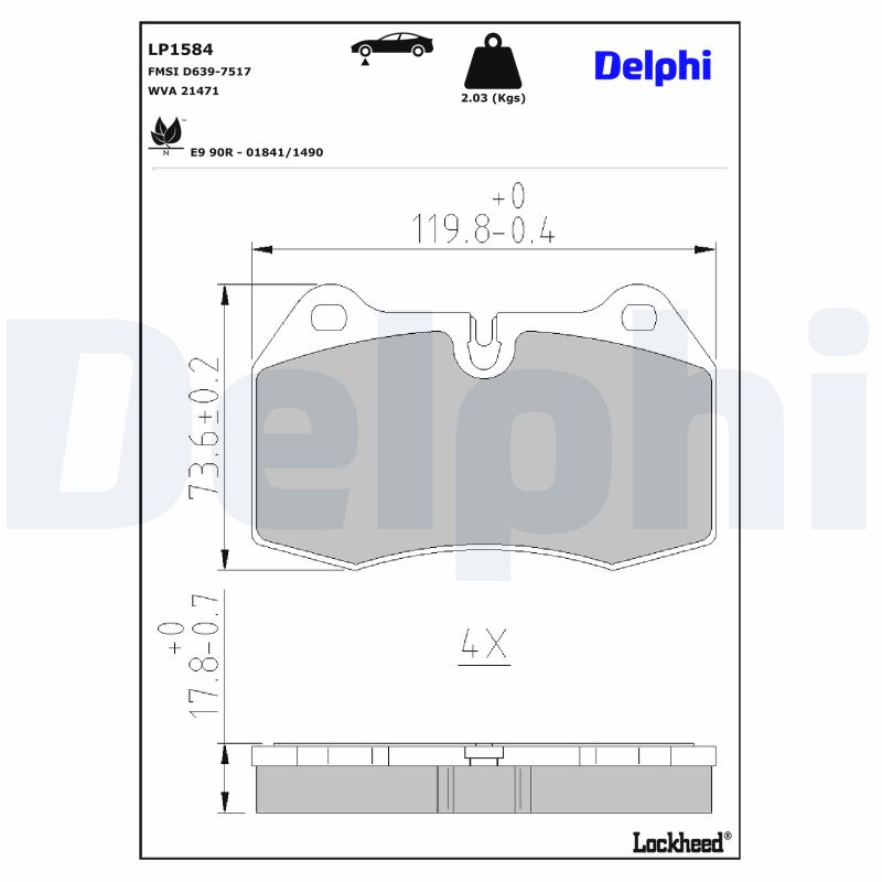 DELPHI Bremseklodser lp1584 for MASERATI BMW NISSAN