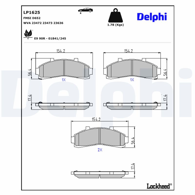 DELPHI Bremseklodser lp1625 for FORD FORD USA MAZDA