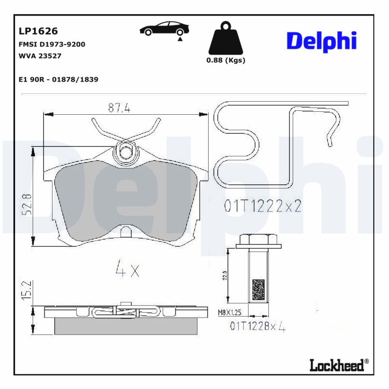 DELPHI Bremseklodser lp1626 for HONDA