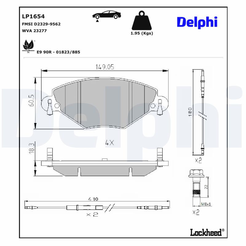 DELPHI Bremseklodser lp1654 for CITROËN