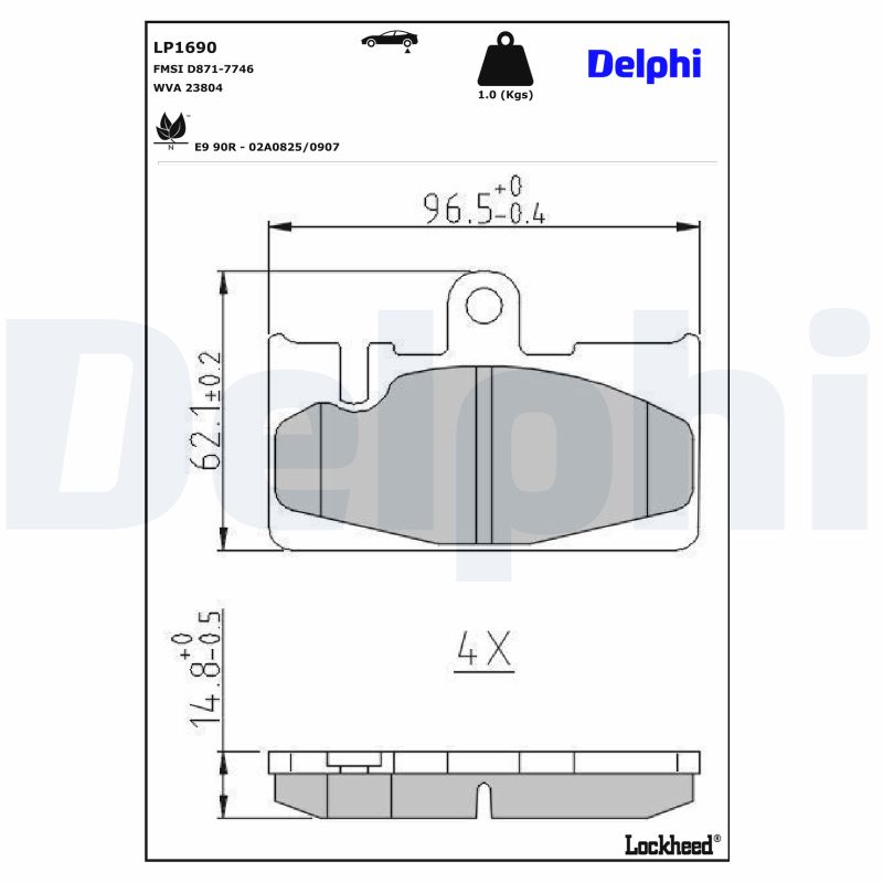 DELPHI Bremseklodser lp1690 for LEXUS