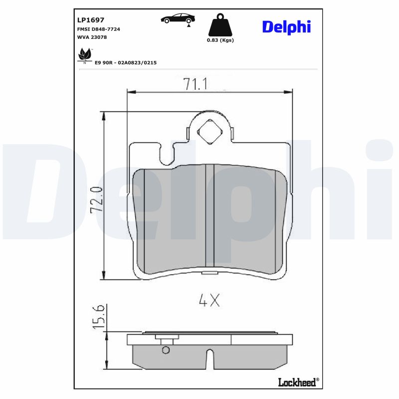 DELPHI Bremseklodser lp1697 for MERCEDES-BENZ
