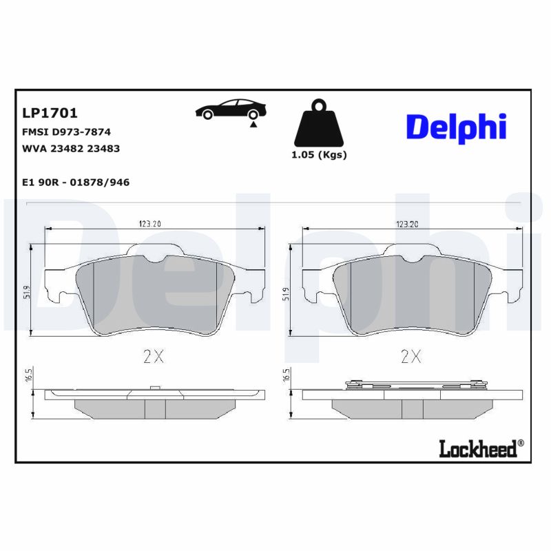 DELPHI Bremseklodser lp1701 for OPEL FORD VOLVO RENAULT NISSAN