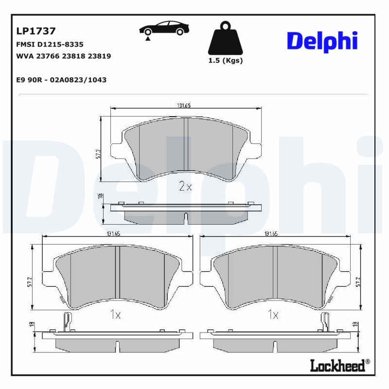 DELPHI Bremseklodser lp1737 for TOYOTA