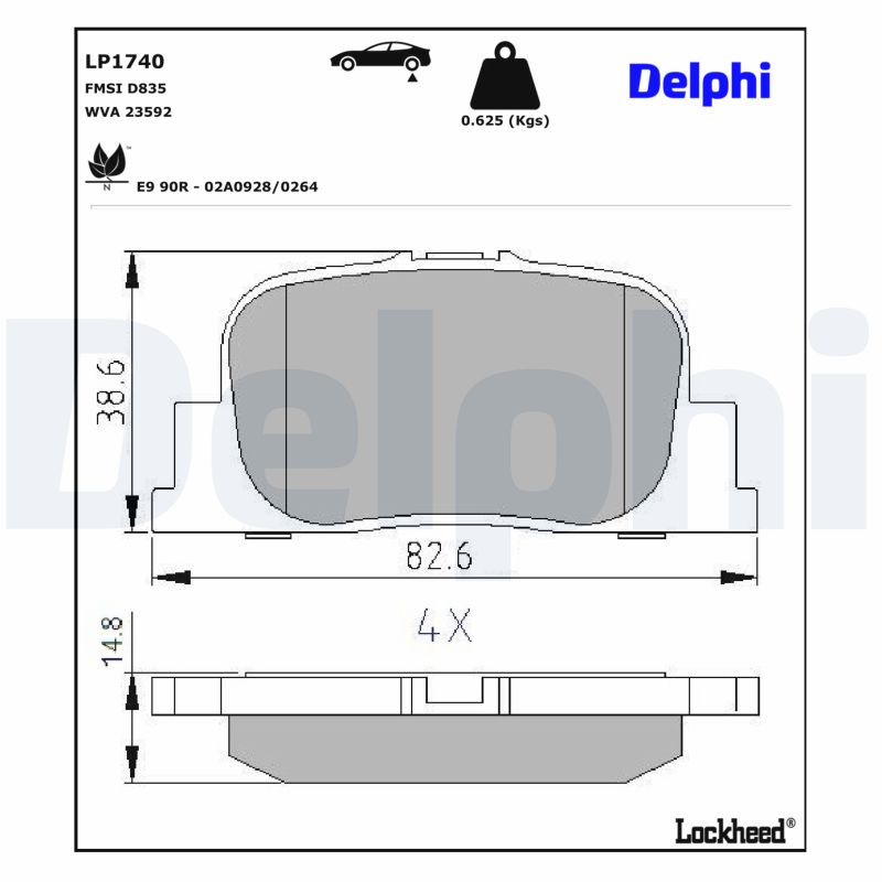 DELPHI Bremseklodser lp1740 for BYD ENGLON TOYOTA (FAW) LEXUS TOYOTA