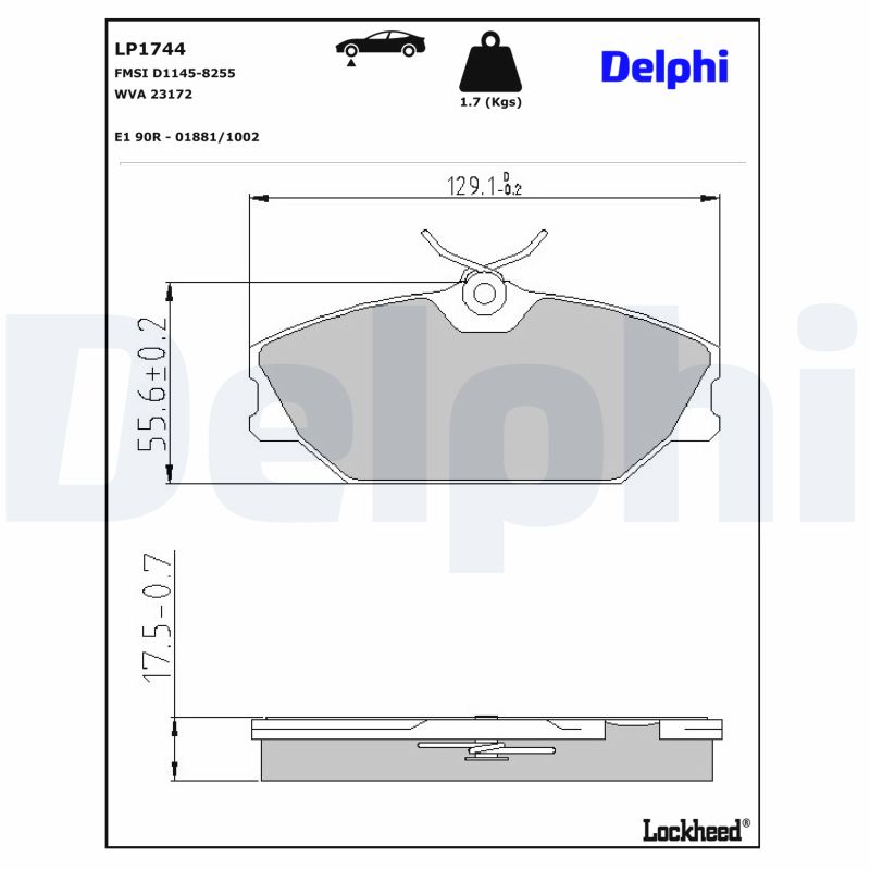 DELPHI Bremseklodser lp1744 for RENAULT