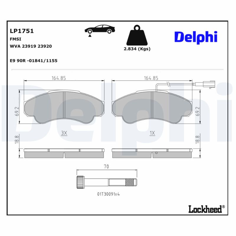 DELPHI Bremseklodser lp1751 for PEUGEOT FIAT CITROËN