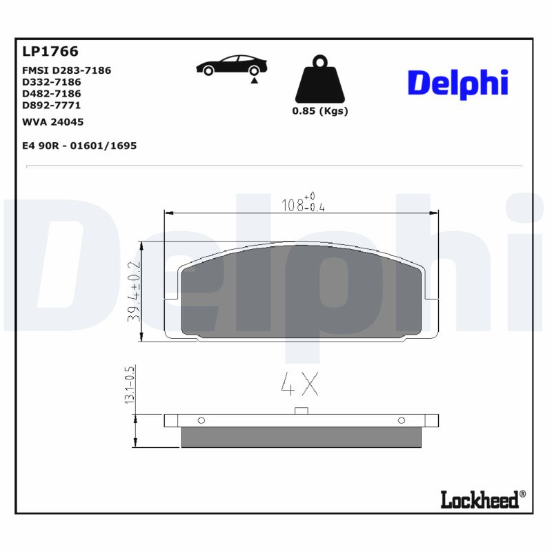 DELPHI Bremseklodser lp1766 for MAZDA FAW