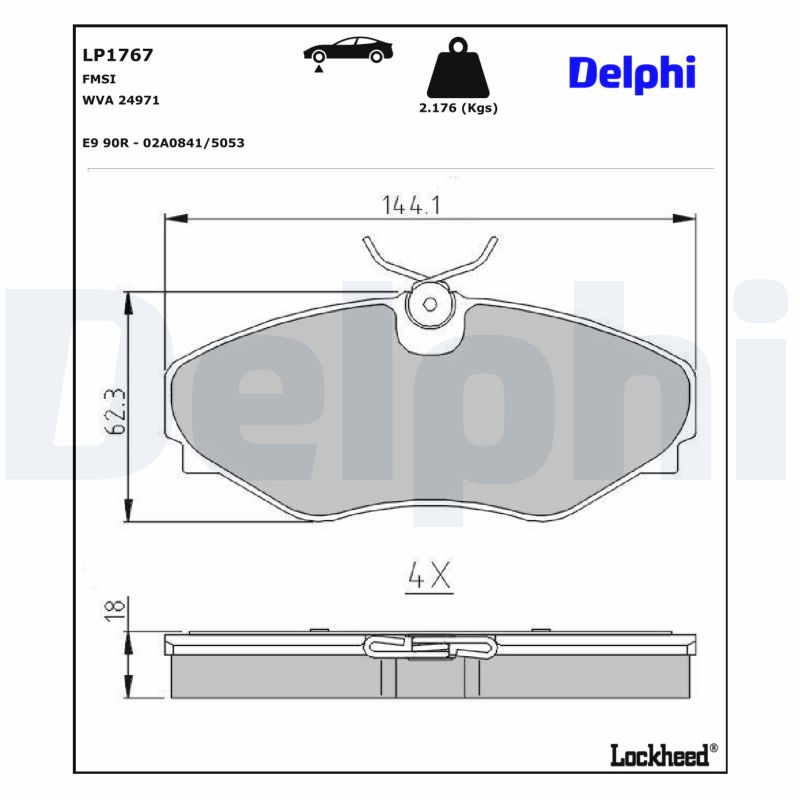 DELPHI Bremseklodser lp1767 for RENAULT