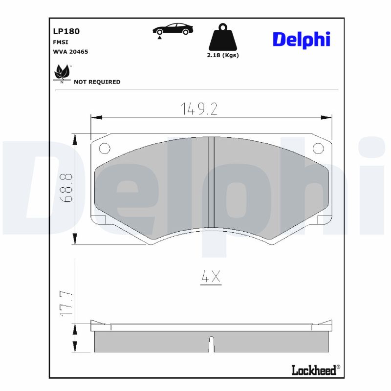 DELPHI Bremseklodser lp180 for MERCEDES-BENZ