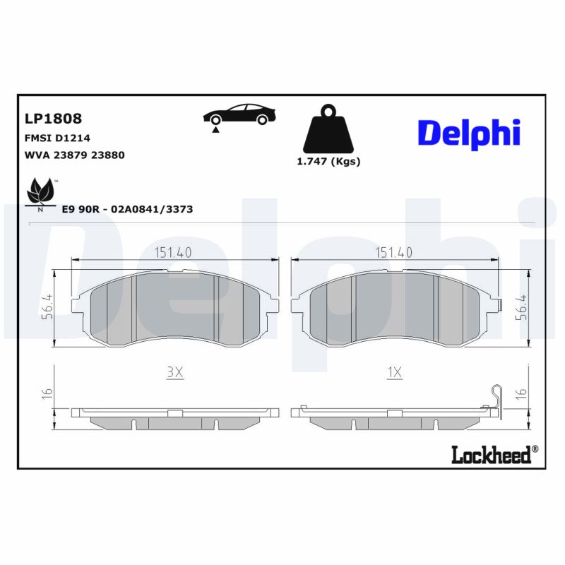 DELPHI Bremseklodser lp1808 for MITSUBISHI