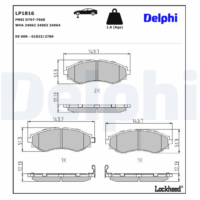 DELPHI Bremseklodser lp1816 for BAOJUN (SGMW) BUICK (SGM) DAEWOO