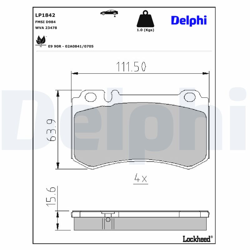 DELPHI Bremseklodser lp1842 for MERCEDES-BENZ