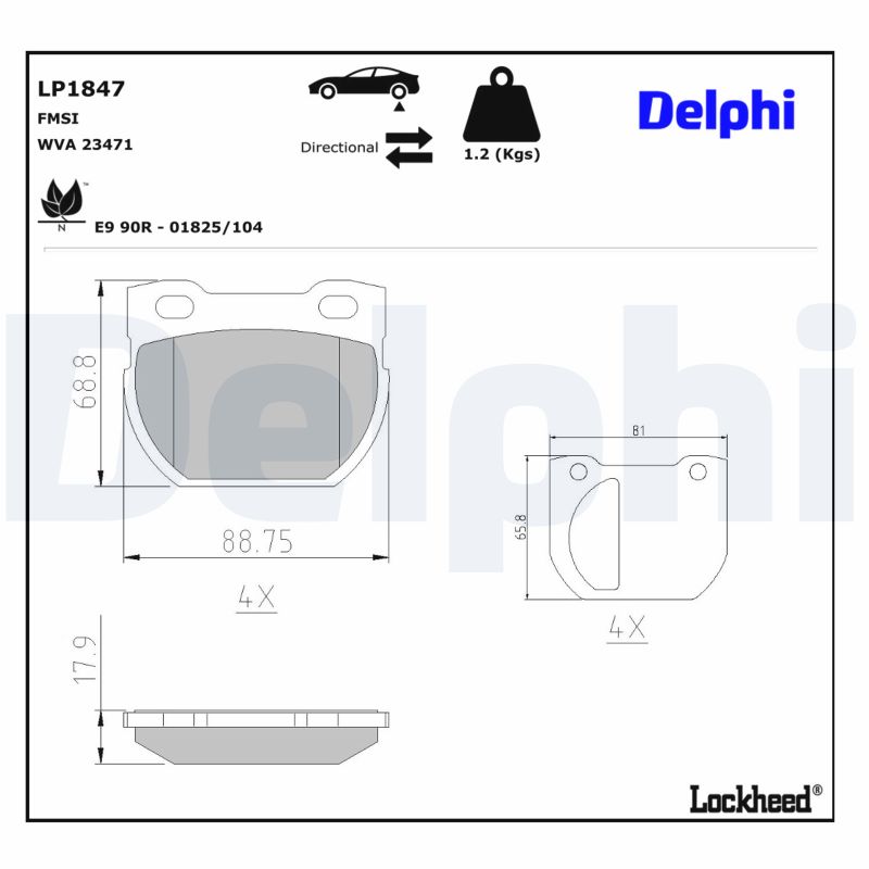 DELPHI Bremseklodser lp1847 for LAND ROVER