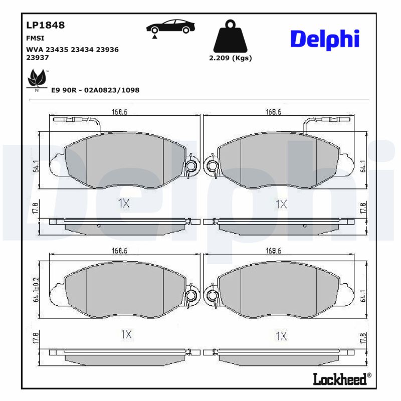 DELPHI Bremseklodser lp1848 for NISSAN