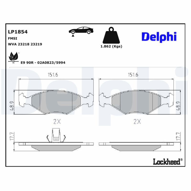 DELPHI Bremseklodser lp1854 for FIAT