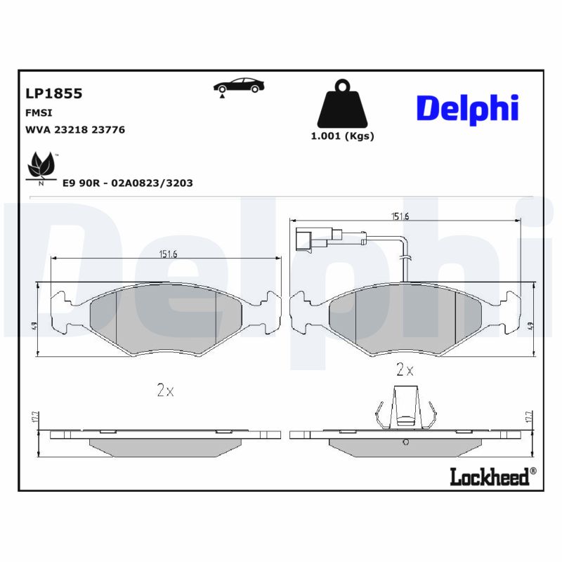 DELPHI Bremseklodser lp1855 for LANCIA FIAT