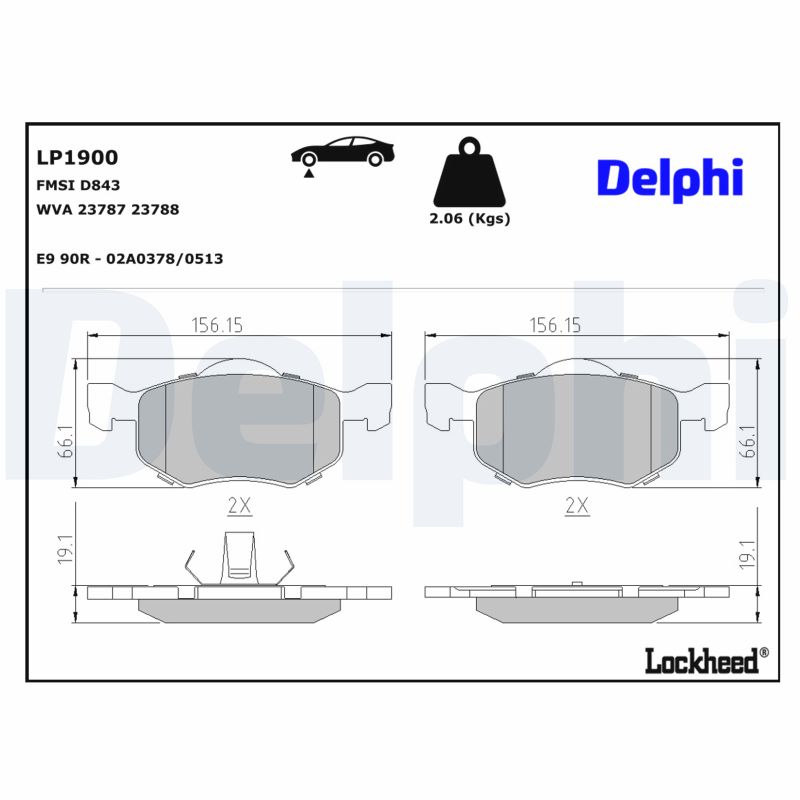 DELPHI Bremseklodser lp1900 for FORD MAZDA FORD USA