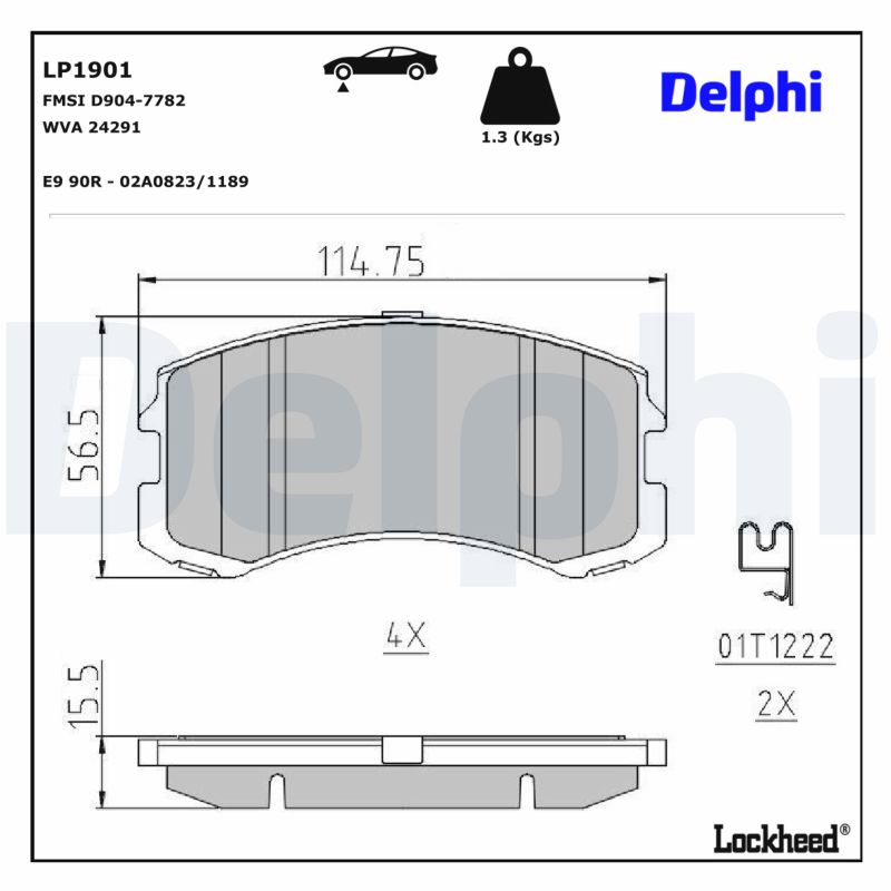 DELPHI Bremseklodser lp1901 for MITSUBISHI