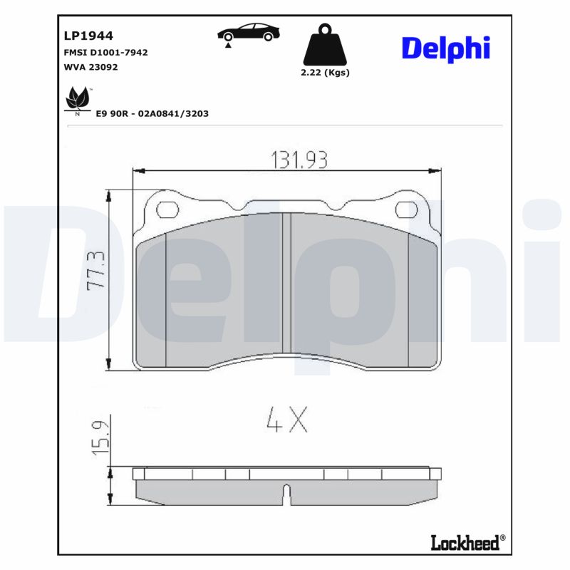 DELPHI Bremseklodser lp1944 for VOLVO RENAULT